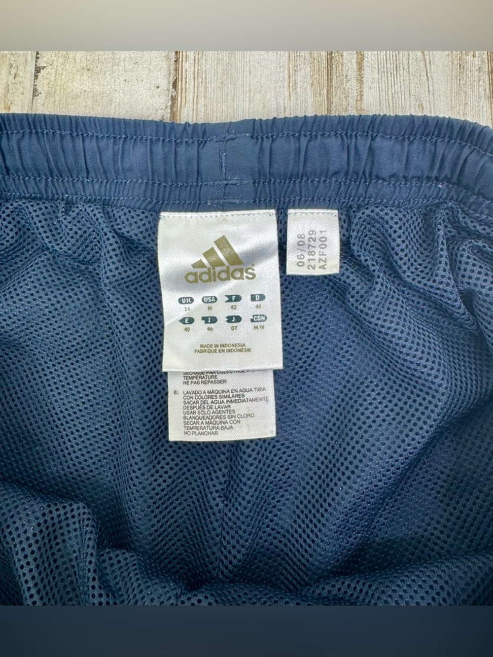 Adidas Track Pants Mens Medium Mesh Lined Zip Ankles 3 Stripes Blue - Picture 5 of 10
